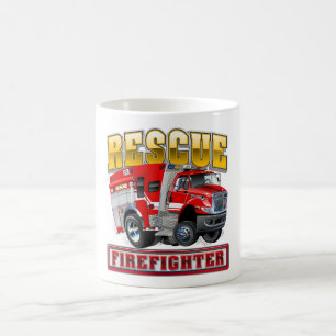 Cartoon Feuerwehrfahrzeug T - Shirt Kaffeetasse