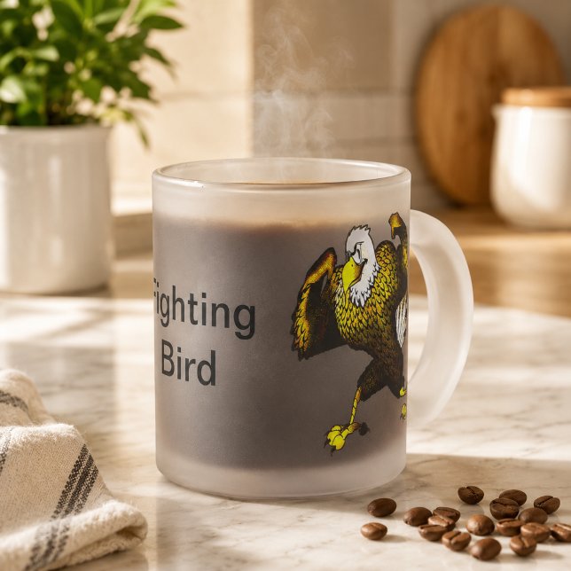 Cartoon Fighting Eagle Mattglastasse (Cartoon Fighting Eagle Frosted Glass Coffee Mug)