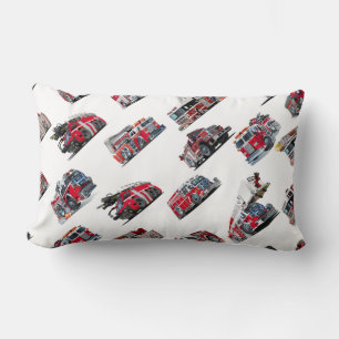 Cartoon Fire Trucks nahtlose Mustergewebe Lendenkissen