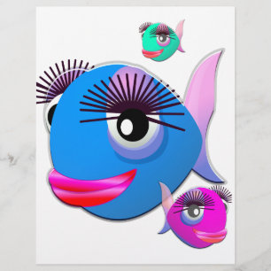 Cartoon Fisch mit BIg Lippen und Augenbrauen