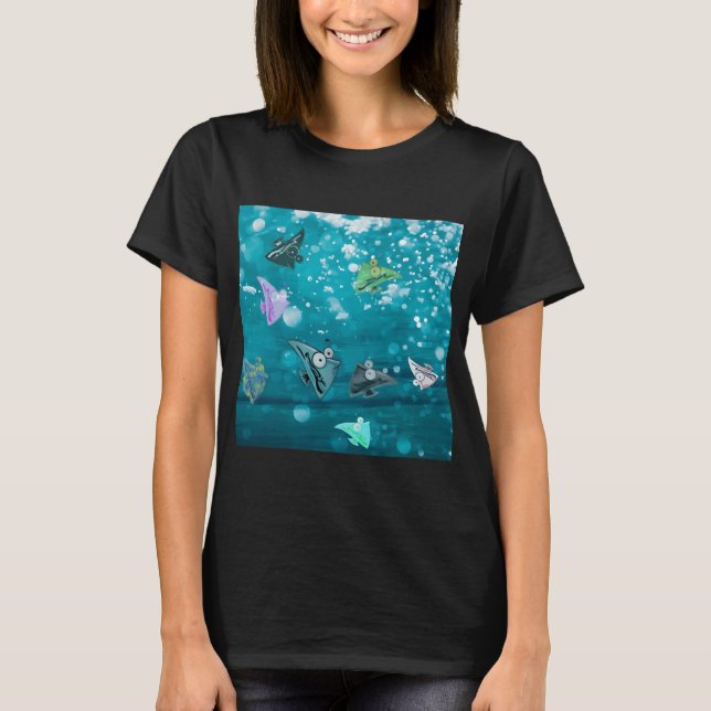 Cartoon-Fisch T-Shirt (Vorderseite)