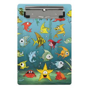 Cartoon-Fische Unterwasser Mini Klemmbrett