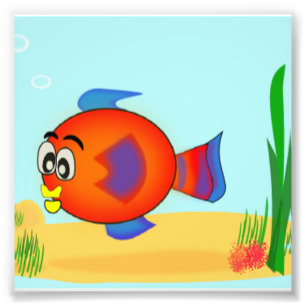Cartoon Fish Fotodruck
