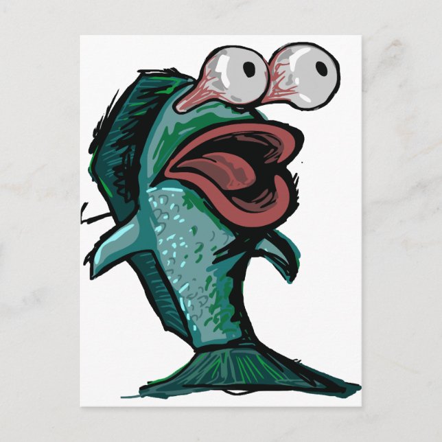Cartoon Fish Postkarte (Vorderseite)