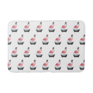 Cartoon Flamingo Pattern Badematte