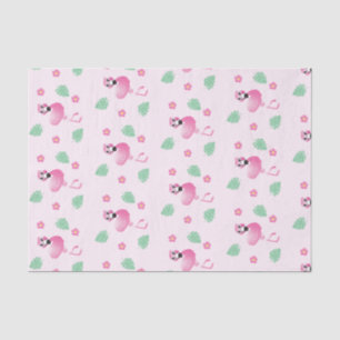 Cartoon Flamingo Tropische Blume Muster Pink Seidenpapier