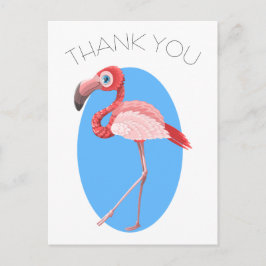 Cartoon Flamingo Vielen Dank Postkarte