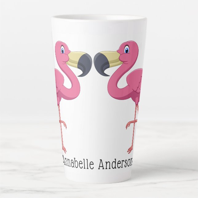 Cartoon Flamingos personalisieren Milchtasse (Vorderseite)