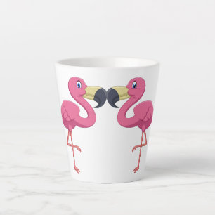 Cartoon Flamingos Personalize Milchtasse