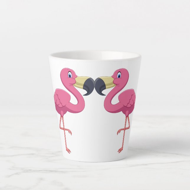 Cartoon Flamingos Personalize Milchtasse (Vorderseite)