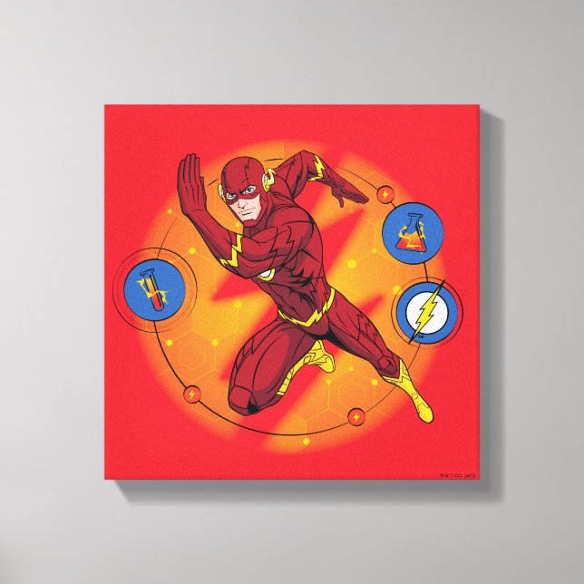 Cartoon Flash-Labor mit grafischer Darstellung Leinwanddruck (Vorderseite)