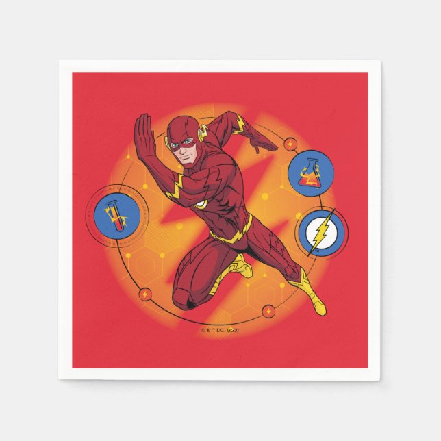 Cartoon Flash-Labor mit grafischer Darstellung Serviette (Vorderseite)