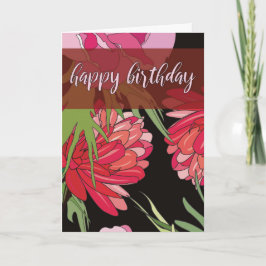 Cartoon Flowers Birthday Card Karte