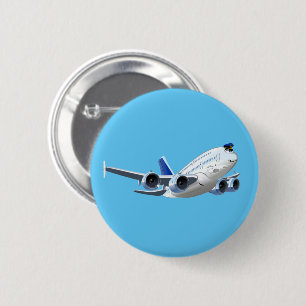 Cartoon Flugzeug Button