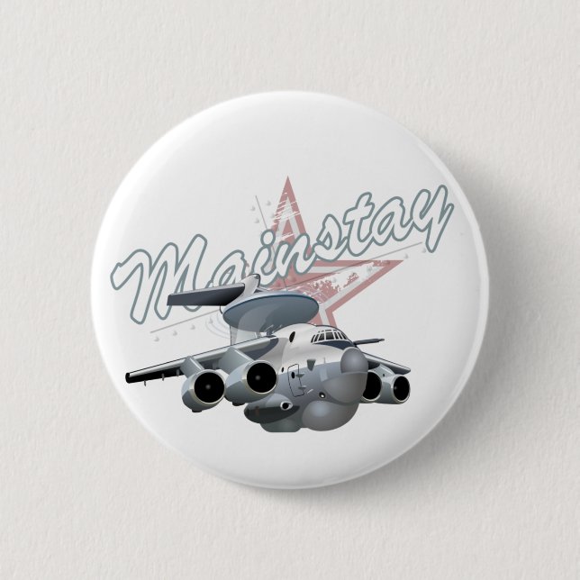 Cartoon-Flugzeug Button (Vorderseite)