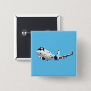 Cartoon Flugzeug Button