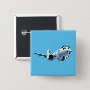 Cartoon Flugzeug Button