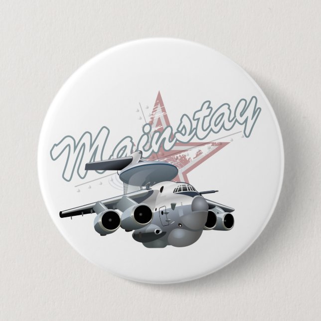 Cartoon-Flugzeug Button (Vorderseite)