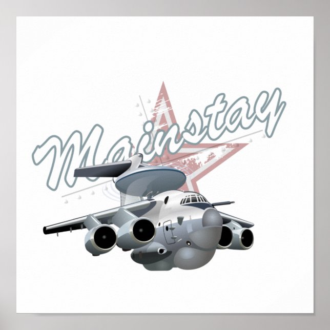 Cartoon-Flugzeug Poster (Vorne)