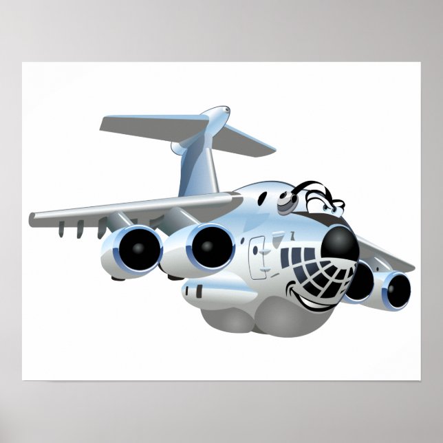 Cartoon Flugzeug Poster (Vorne)