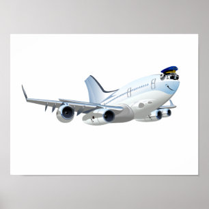 Cartoon Flugzeug Poster