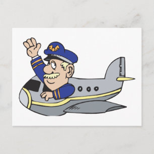 Cartoon-Flugzeug Postkarte