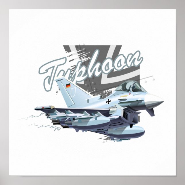 Cartoon Flugzeug T - Shirt Poster (Vorne)