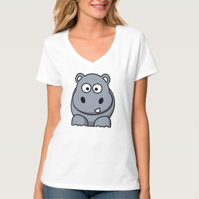 Cartoon-Flusspferd T-Shirt (Vorderseite)