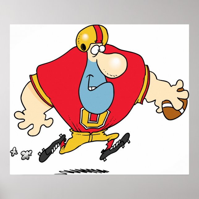 Cartoon Football Player Poster (Vorne)