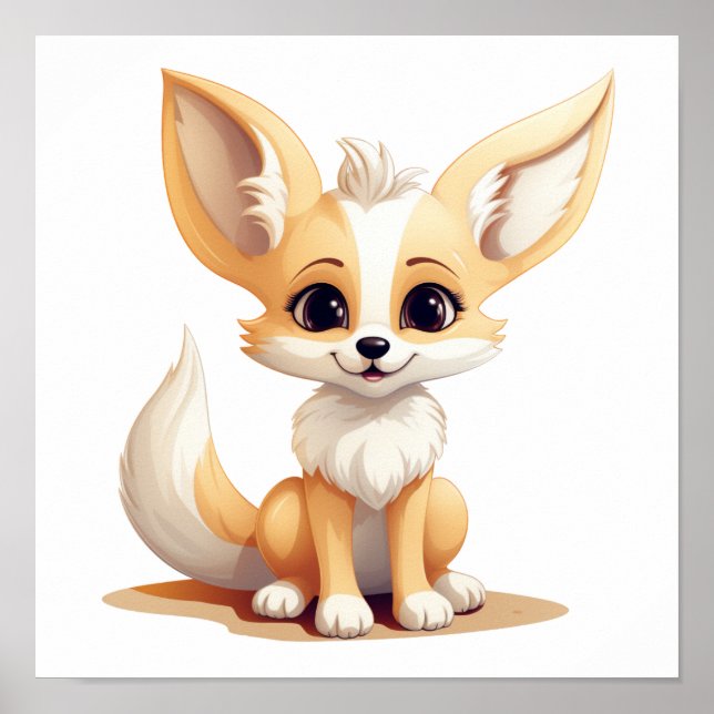 Cartoon-Fox-Abbildung Poster (Vorne)
