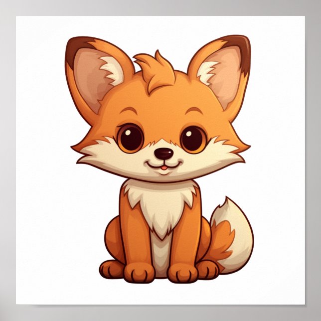 Cartoon-Fox-Abbildung Poster (Vorne)