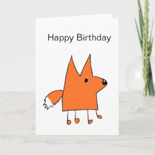 Cartoon Fox Birthday Card Karte