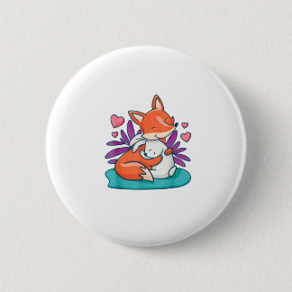 Cartoon Fox Bunny Rabbit Hug Freunde Liebe Ostern  Button