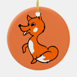 Cartoon Fox Keramik Ornament