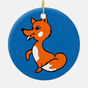 Cartoon Fox Keramik Ornament