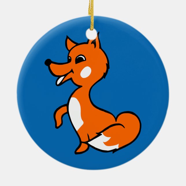 Cartoon Fox Keramik Ornament (Hinten)