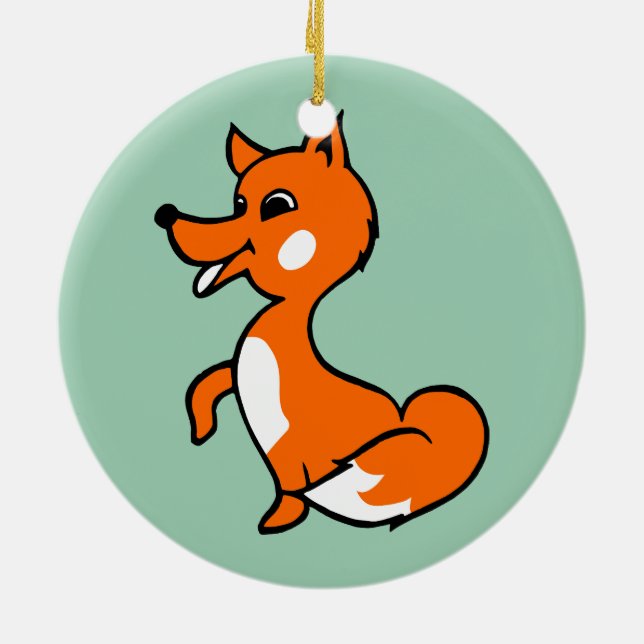 Cartoon Fox Keramik Ornament (Hinten)