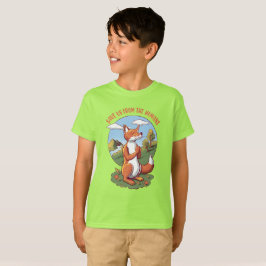 Cartoon Fox Prayer – Save Nature Message T-Shirt
