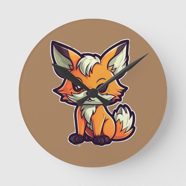 CARTOON FOX RUNDE WANDUHR (Vorderseite)