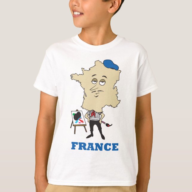 Cartoon Frankreich T-Shirt (Vorderseite)