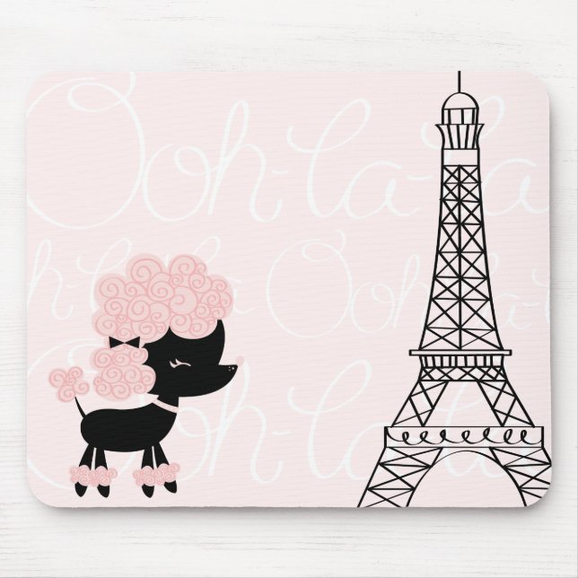 Cartoon-Franzose-Pudel Mousepad (Vorne)