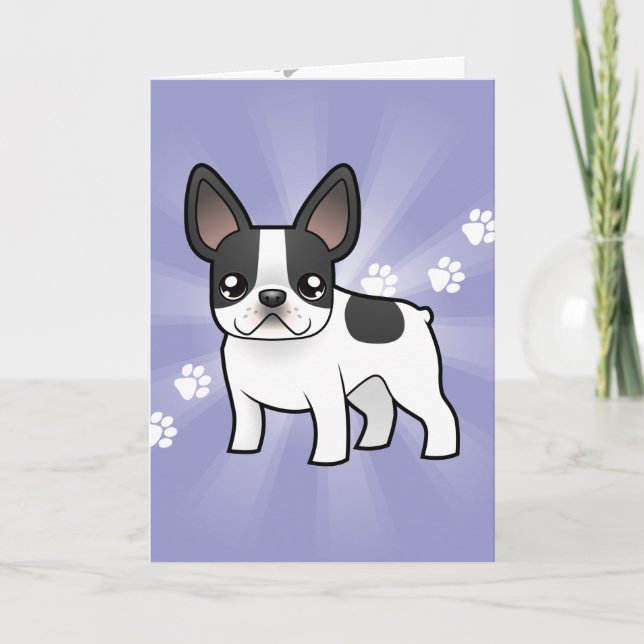 Cartoon French Bulldog Karte (Vorderseite)