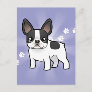 Cartoon French Bulldog Postkarte