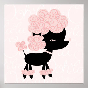 Cartoon French Poodle Children's Wall Art Poster