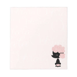 Cartoon French Poodle Notizblock