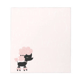 Cartoon French Poodle Notizblock
