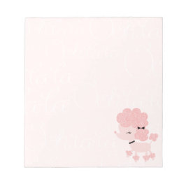 Cartoon French Poodle Notizblock