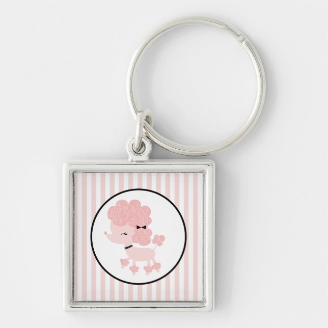 Cartoon French Poodle Schlüsselanhänger (Vorne)