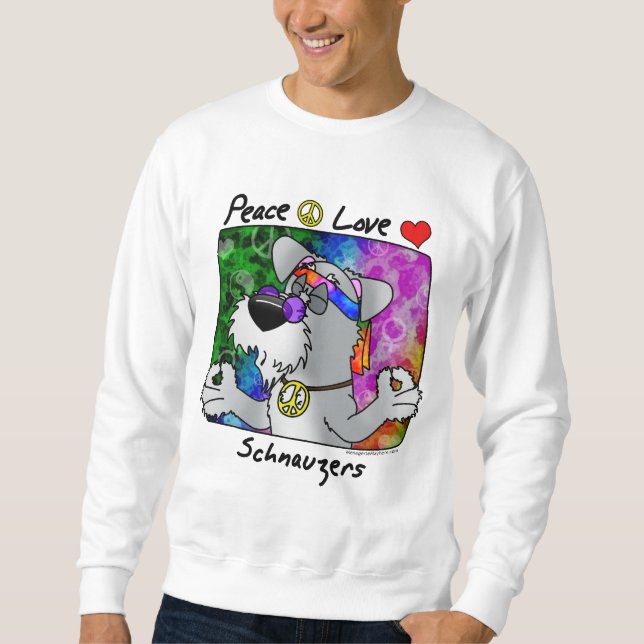 Cartoon-FriedensLiebeSchnauzer Sweatshirt (Vorderseite)