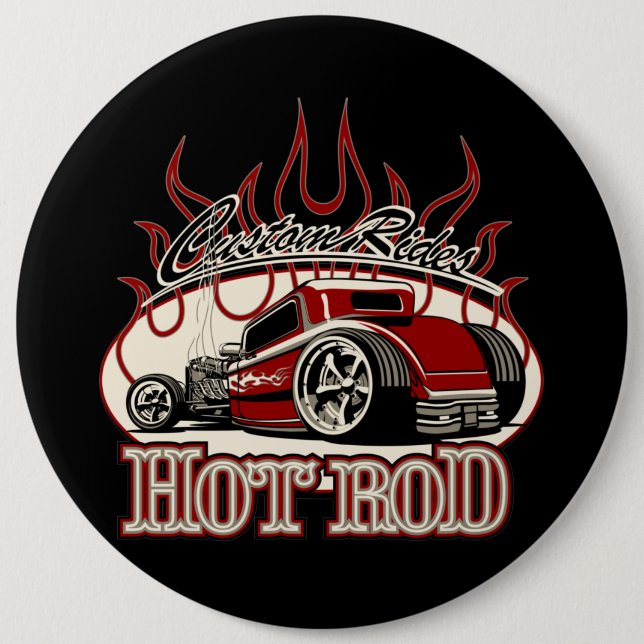 Cartoon frisierte Auto Button (Vorderseite)